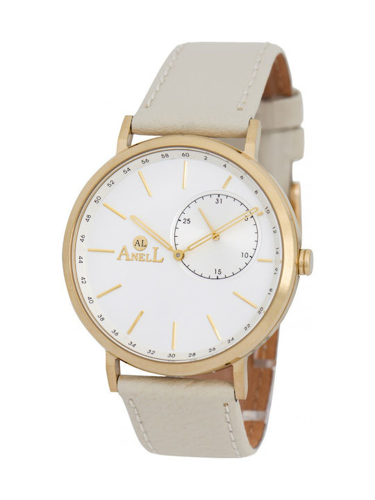 Anell Uhr mit Beige Lederarmband