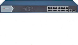 Hikvision DS-3E0518P-E Unmanaged L2 PoE+ Switch with 16 Gigabit (1Gbps) Ethernet Ports and 1 SFP Port