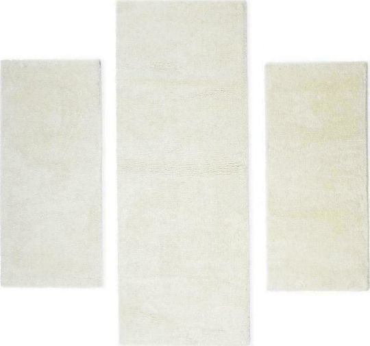 Polcarpet 1820 Σετ Χαλιά Κρεβατοκάμαρας Βελουτέ White 3τμχ