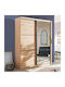 Double Door Wardrobe Sliding Navara with Mirror 165 166.4x60.7x215.4cm