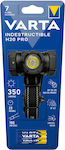 Varta Stirnlampe LED Wasserdicht IP67 mit maximaler Helligkeit 350lm Indestructible H20 Pro