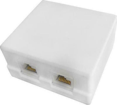 Eurolamp External Double Adhesive Telephone Socket White 147-16053