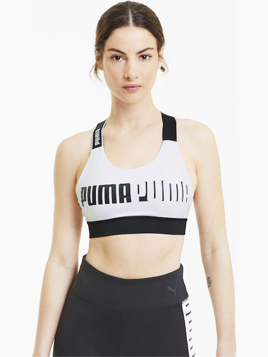 Puma Mid Impact Feel it Women's Sports Bra without Padding White