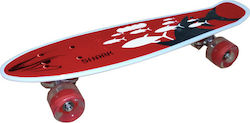 JollyWheelz Chaos 88403 Shark Complete Penny Board 5.90" Red