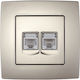 Elmark City Double Network Socket RJ45/RJ11 Sil...