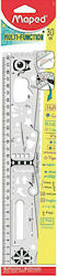 Maped Ruler Plastic Transparent 30cm με Στενσίλ Geonotes