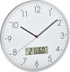 TFA Silent Wall Clock Metallic White/ Silver Ø30.2cm