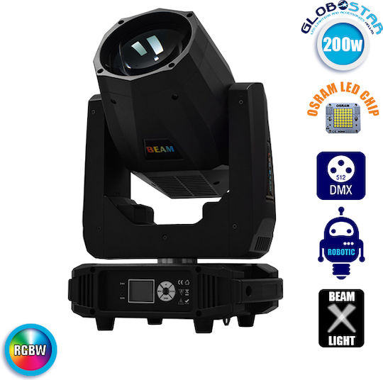GloboStar Φωτορυθμικό Beam LED DMX με Ρομποτική Κεφαλή RGBW
