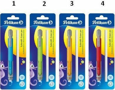 Pelikan Eraser for Pencil and Pen with Replacement (In 4 Colors) 1pcs