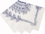 Napkins Blue - White