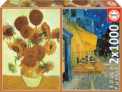 Puzzle Van Gogh: Sunflowers & Cafe at night 2x 2D 1000 Pieces