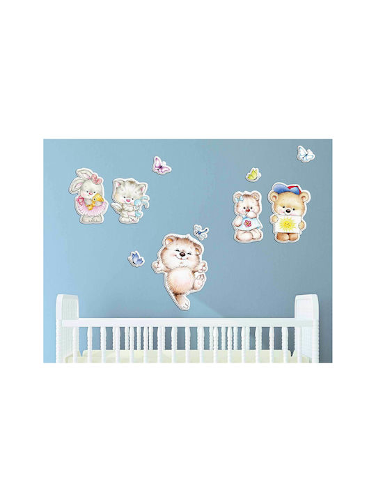 Ango Детска стикерна за стена Стена 3D Пяна Tender Animals 67x45.5бр 10бр