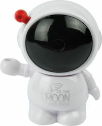 Legami Milano To the Moon and Back Plastic Pencil Sharpener Barrel White Hand Crank