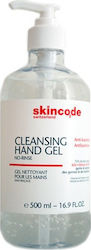 Skincode Cleansing Hand Desinfektionsmittel Gel für Hände mit Pumpe 500ml Natürlich