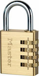 Master Lock 604EURD Μπρούτζινο Λουκέτο Πέταλο Συνδυασμού 40mm
