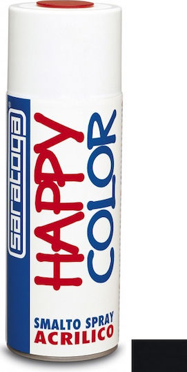 Saratoga Spray Vopsea Happy Acrylic cu Strălucitor Efect negru lucios RAL 9005 400ml