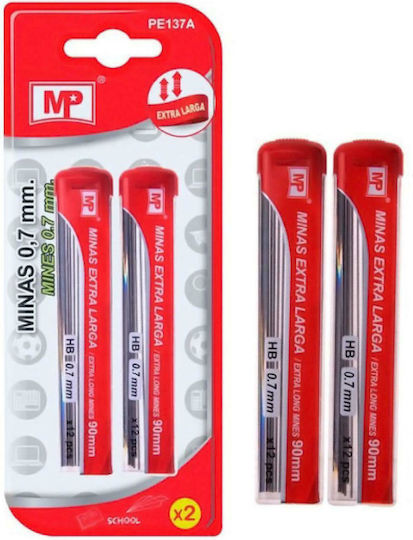 Madrid Papel 12 Συσκευασίες x 12 Μύτες Μολυβιού Πάχους 0.7mm Τύπου HB