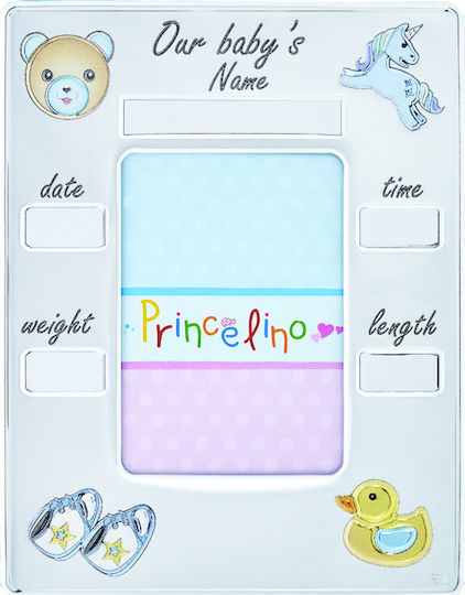 Prince Silvero Baby Keepsake Frame MA-142-C made of Silver for Boy