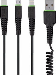 Fonex Budi Kabel 3in1 USB zu Lightning / Type-C / Micro-USB Kabel 2m Fonex Budi Kabel 3in1 USB zu Lightning / Type-C / Micro-USB Kabel 2m