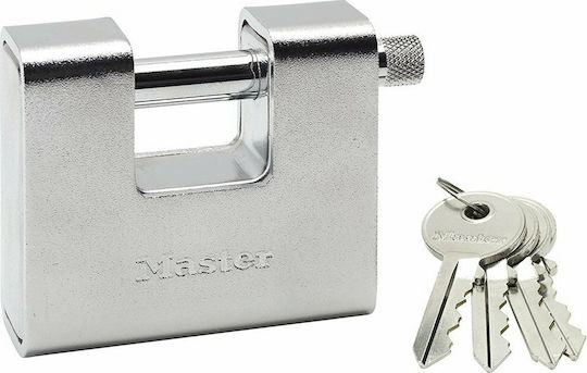 Master Lock 680EURD Ατσάλινο Λουκέτο Τάκου με Κλειδί 80mm Ασημί