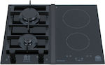 La Germania P65 2V LAG VN GN Autonomous Cooktop with Natural Gas & Electric Burners and Locking Function 60.6x50.5cm