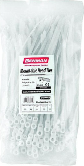 Benman Plastic Cable Ties 150mmx3.6mm In White Colour Quantity 100pcs 70899