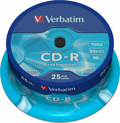 Verbatim Εγγράψιμα CD-R 52x 700MB Cake Box 25τμχ