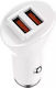 Ldnio Car Charger 36W 3A with 2xUSB-A Ports and Micro-USB Cable White Color