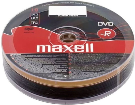 Maxell Записваеми DVD-R 16x 4.7ГБ Кутия за торта 10бр