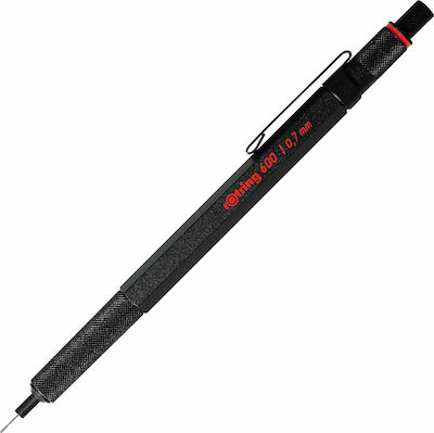 Rotring 600 Mechanischer Bleistift zum Zeichnen Metallisch 0.7mm Schwarz