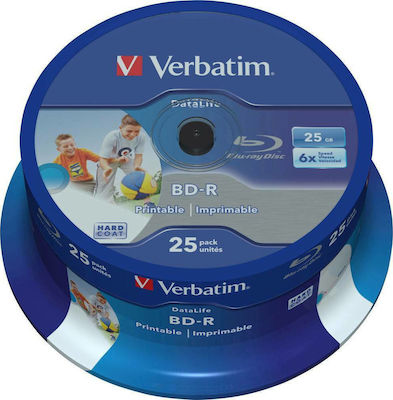 Verbatim Εγγράψιμα BD-R 6x Printable 25GB Cake Box 25τμχ