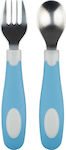 Dr. Brown's Baby Set with Fork made of Metal for 12+ months Light Blue 2pcs