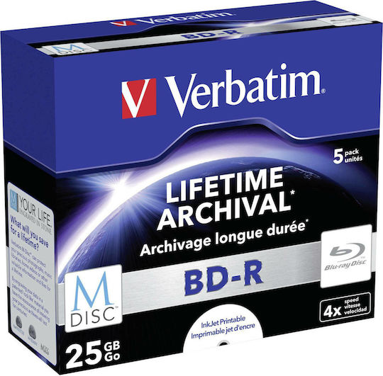Verbatim Записваеми BD-R 4x 25ГБ 5бр