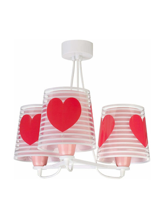 Ango Light Feeling Multi Bulbs Kids Lighting Pendant of Plastic 60W with Drive Size E27 Pink 39x45cm