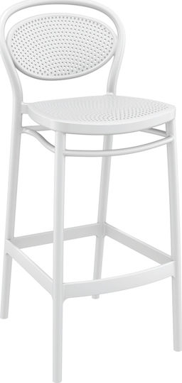 Hocker für Bar Für den Außenbereich aus Polypropylen Marcel 75 White 1Stück 75x45x106cm