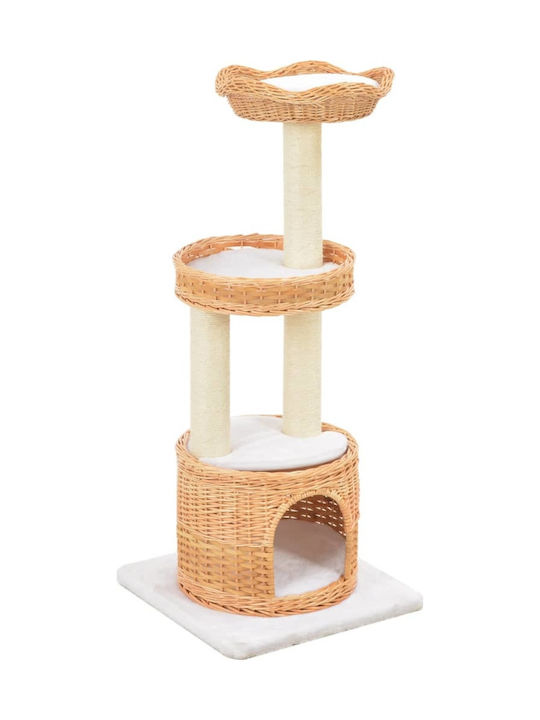 vidaXL Cat Tree Scratching Post Cat Trees Beige 3 levels 40x40x94cm