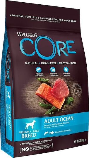 Wellness Core Adult Ocean 10kg Dry Food Grain-Free for Adult Medium & Large Breed Dogs with Salmon and Tuna