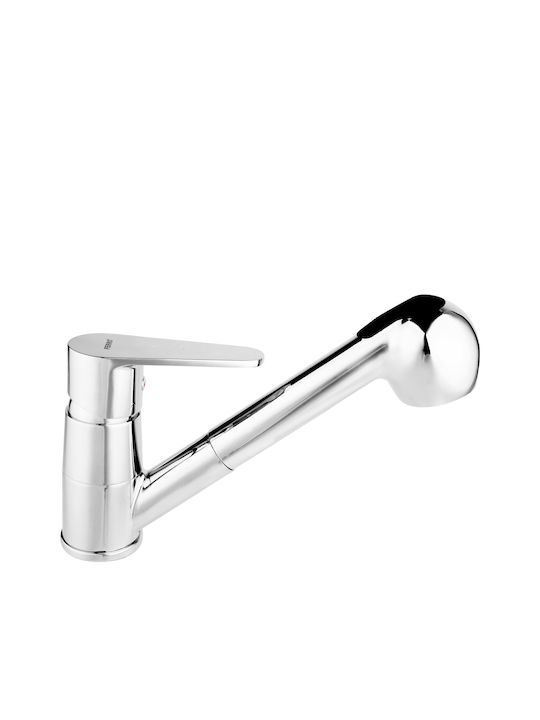 Ferro Algeo Kitchen Faucet Counter with Shower Silver