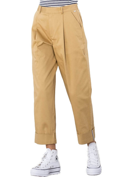 Scotch & Soda Women' High Waisted Chino Pant Relaxed Fit Beige 153698 ...