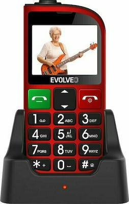 Evolveo Easyphone FM Dual SIM Mobile Phone with Large Buttons Red