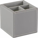 Lederne Stiftehalter in Gray Farbe 10x10x10cm.