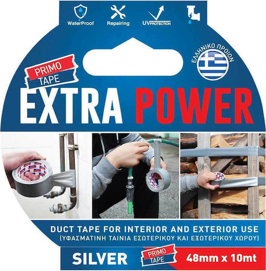 Primo Extra Power Αυτοκόλλητη Υφασμάτινη Ταινία Γκρι 10mx48mm