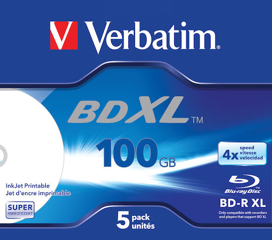 Verbatim Recordable BD-R 4x 100GB 5pcs