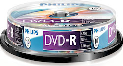 Philips DM4S6B10F Записваеми DVD-R 4.7GB 10 броя Philips DM4S6B10F Записваеми DVD-R 4.7GB 10 броя