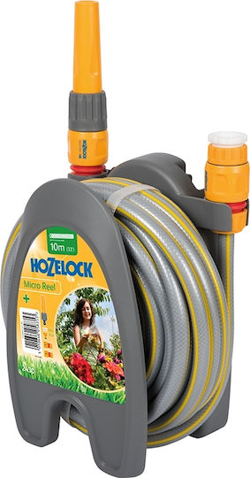 Hozelock Micro Tambur Cutie Furtun De Grădină Montat Pe Perete Cu Furtun 10m