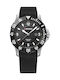 Wenger Seaforce Herrenuhr 43mm Batterie mit Schwarz Kautschukarmband