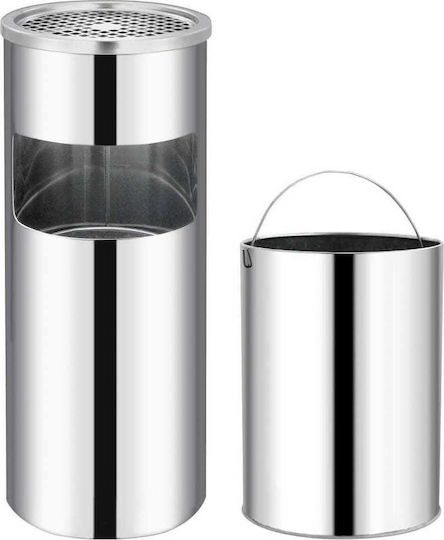 vidaXL Μεταλλικός Κάδος Απορριμμάτων 30lt Inox