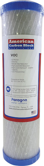 Paragon Upper and Lower Counter Water Filter Replacement from Activated Carbon 10" VOC 0.5 μm 1pcs