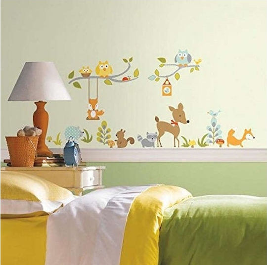 RoomMates Decor Autocolant Decorativ pentru Copii Perete Fox + Friends