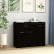 Wooden Buffet with Drawers Black L88xW30xH70cm